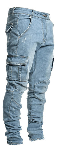 Pantalones Vaqueros Ajustados Tipo C Con Bolsillo Lateral Y