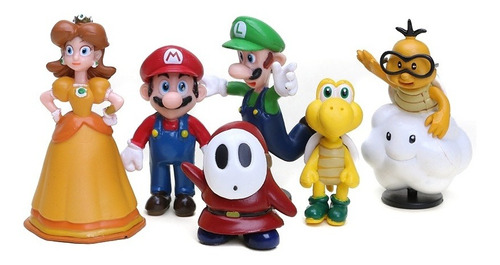 Super Mario Bros Shy Guy Colección X 6 Figuras En Bolsa
