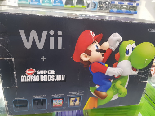 Nintendo Wii Black Bundle New Super Mario Bross Wii Completo