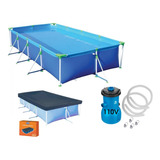 Piscina De Armação Retangular 6200l + Capa + Bomba 110v 3028