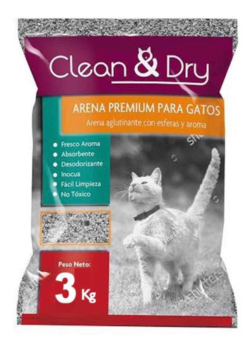 Arena Clean & Dry Aglutinante Con Aroma 3kg Pack 8 Piezas
