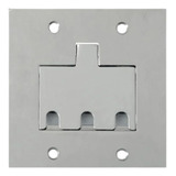 Placa Piso 4x4 Aluminio 3x Rj45 Unha Cor Prateado