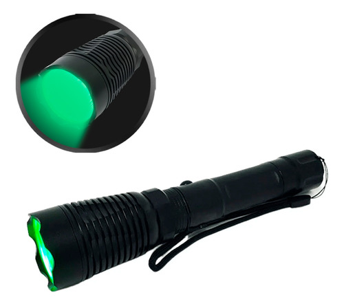 Lanterna Tática Led Luz Verde Caça Foco Redondo Com Suporte Cor Da Lanterna Preto