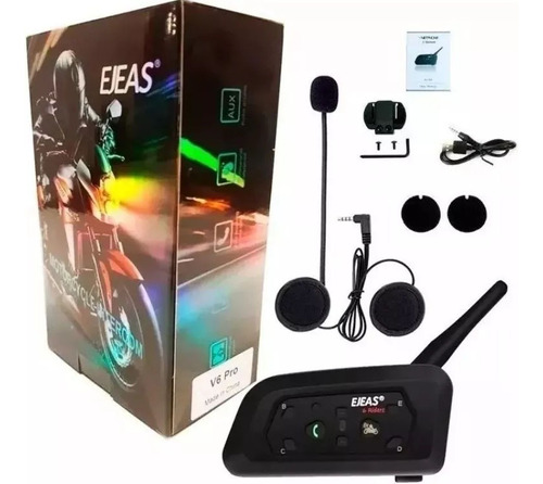 Intercomunicador Bluetooth Ejeas Moto V6 Pro 2021 1200 Mts