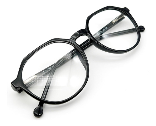 Armação Óculos Grau Masculino Redondo Tr90 Hexagonal Grande