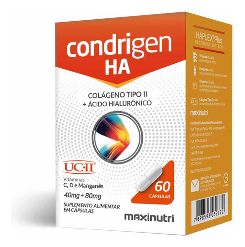 Condrigen H.a. Colágeno Tipo 2 + Ácido Hialurônico 60 Caps