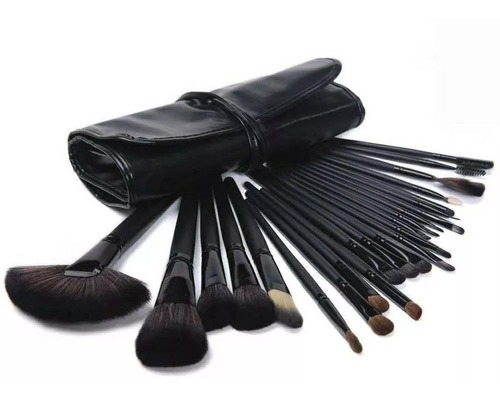 Kit De Pincel Maquiagem Profissional 24 Pcs Com Estojo