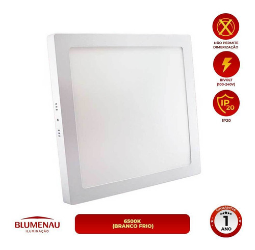 Painel Led Sobrepor Quadrado 32w Branco Frio 6500k Blumenau