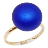 Anillo Oro Dorado 18k Laminado Perla Azulina Mujer Dama 