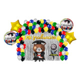 Kit De Decoracion Globos Mi Graduacion Oso Kinder 79 Pza