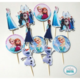 25 Adornos Frozen Cupcake Bollitos Decoración 