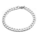 Pulsera Oro Blanco 18 Kilates Grumet 19cm X 5mm Unisex 2024.