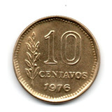 Moneda Argentina 10 Centavos Pesos Ley 1976 Muy Escasa Rara