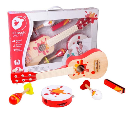 Set Musical Niños Classic World Guitarra Armonica Pandereta