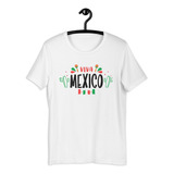 Playera Mexicana Viva México Cactus Y Maracas Tradición 