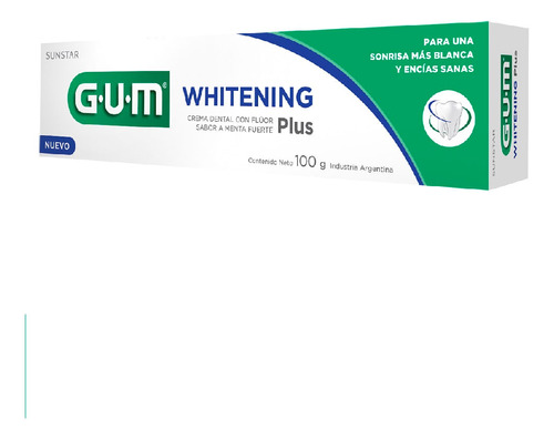Crema Dental Gum Whitening Plus Con Fluor Y Menta 100 G