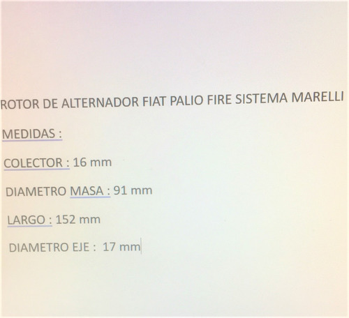 Rotor De Alternador Fiat Palio Fire Sistema Marelli  45$ Foto 2