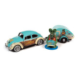 Miniatura Vw Fusca C/ Trailer 1966 Rat Fink 1:24 Auto World