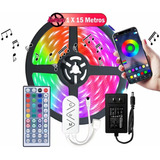 Fita De Led Colorida 15 Metros Led Rgb Bluetooth Para Quarto