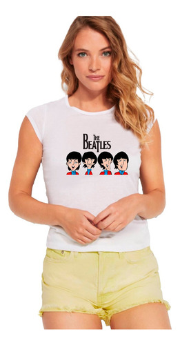 Polera Dama Verano Moda Bandas Clásicas Rock The Beatles