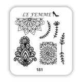 Placa De Stamping Acrilico Lefemme Mod 181  Local Flores