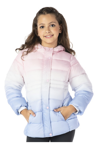 Jaqueta Infantil Puffer Parka Matelassê Rosa Degradê