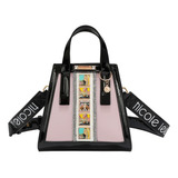 Bolsa Mini De Mano Nicole Lee Estampada De Charol Ss24 Color Negro