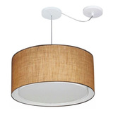 Lustre C/ Desvio De Centro Md-4315 Cupula Tec 50x30cm Palha