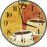 Relógio Retrô 25 Cm Cozinha Café Vintage Mod 12