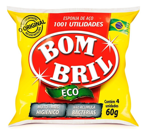 Lã De Aço Bombril 14 Embalagens Com 4 Unidades