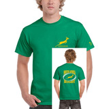 Sudáfrica Rugby. Springboks. Remera Algodón Premium. Habibis