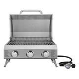 Parrilla Portatil De Acero Inox 3 Quemadores Gas Alta Gama