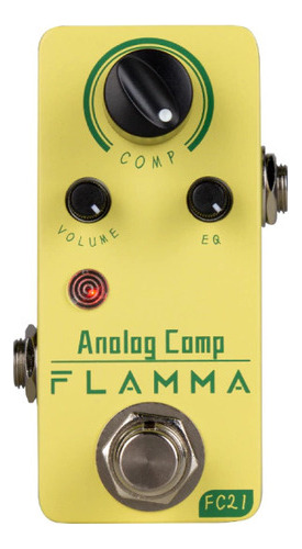 Pedal Compresor Para Guitarra Eléctrica Bajo - Flamma Fc21 Color Verde Lima