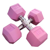 Par De Mancuernas Hexagonales Fitness Para Ejercicio 15 Lb