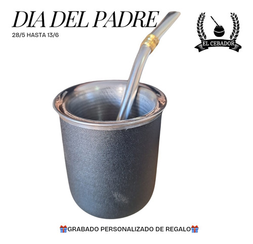 Mate Personalizado Térmico Acero Inoxidable + Bombilla