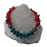 Pse1564 Pulsera Escallas Coral Rojo Fuerte