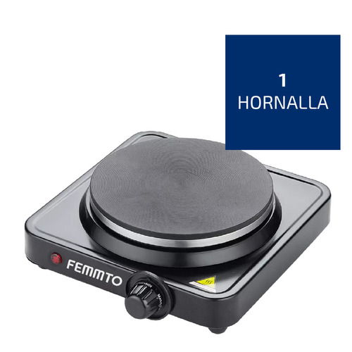 Anafe Electrico 1 Hornalla Negro Femmto 220v 1000w