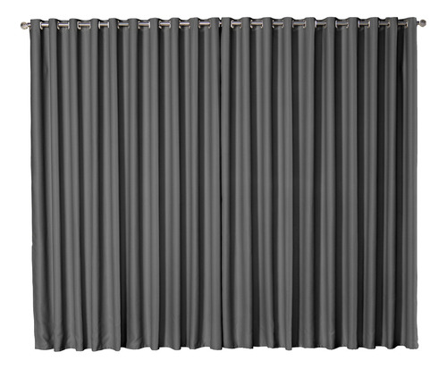 Cortina Blackout Grande Para Sala 4,00 X 2,40 Em Tecido Luxo Cor Cinza-escuro