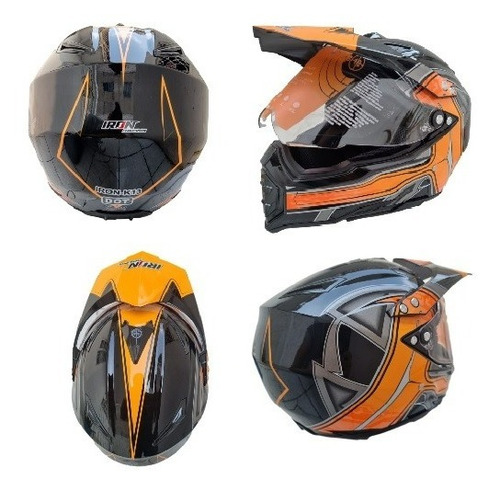 Casco Cross Mica Abatible Dot Certificado Motocross