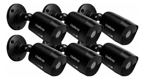 6 Câmeras Intelbras Vhd 1220 B Black 1080p 3.6mm Ip67