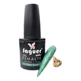 Esmalte Semipermanente Glitter Green Verde Faguer Nails