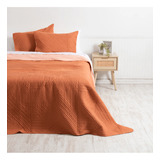 Quilt 2 Plazas Microfibra Terracota-coral