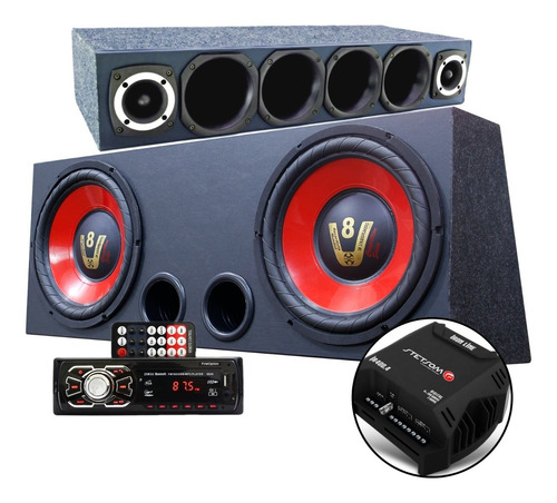 Caixa Trio Completa 2 Sub 12 Radio Bluetooth Usb Stetsom