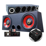 Caixa Trio Completa 2 Sub 12 Radio Bluetooth Usb Stetsom