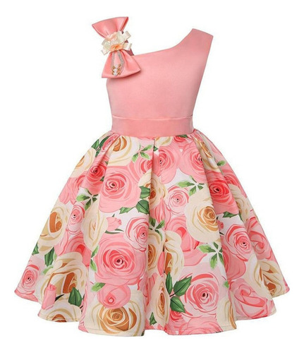 Vestido De Fiesta Vintage Con Estampado Floral Para Niña