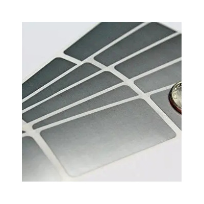 Silver 2 X 1 Rectángulo Raspaditos Etiquetas Auto Pelar Y
