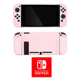 Capa Rosa Pastel Nintendo Switch Case Proteção Joycon 