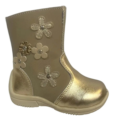 Botas Pingo Decorada Con Flores Pedrería Elegancia Confort