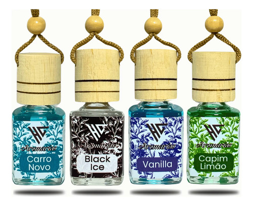 Perfume Automotivo 4un Cheirinhos Pra Carro Aromarias 10ml