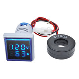 Voltimetro 50-500v Digital Led Amperimetro 0-100a Azul Ac
